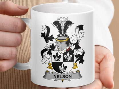 Nelson Surname Irish Family Crest Mug - Celtic Ancestry Gifts