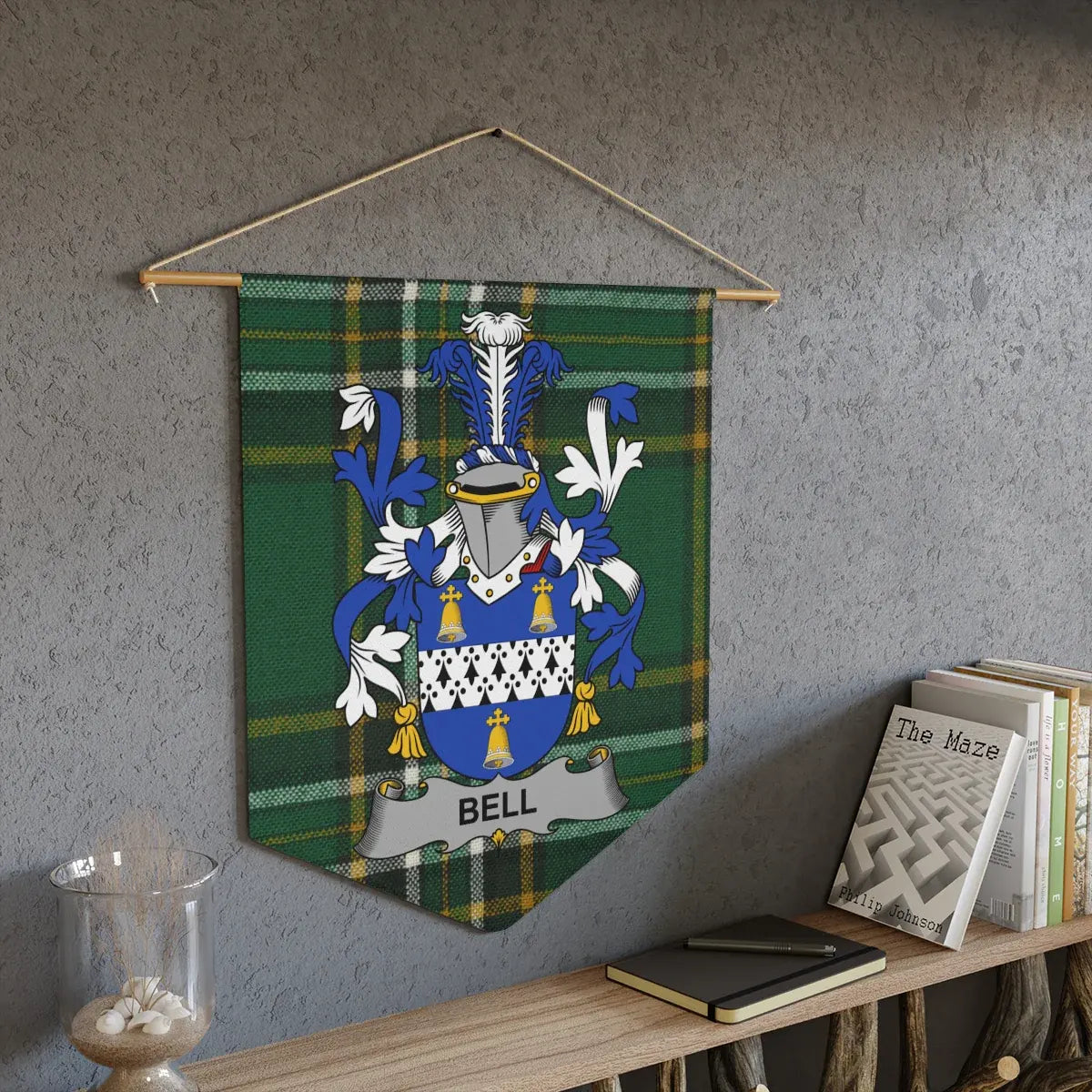 Bell Family Crest Plaid Wall Hanging Banner product