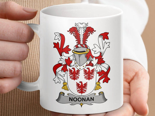 Noonan Family Crest Coat of Arms Mug - Celtic Ancestry Gifts