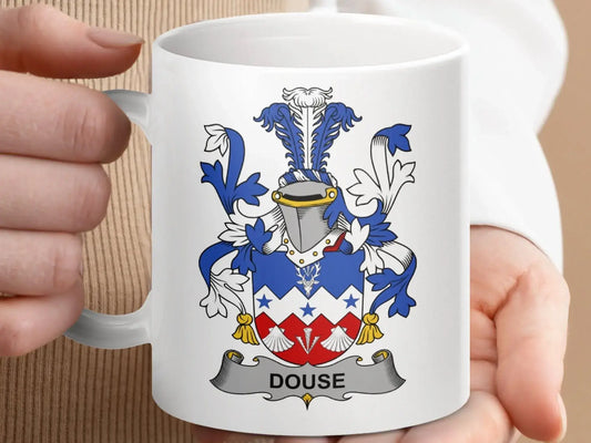 Douse Surname Irish Family Crest Mug - Celtic Ancestry Gifts