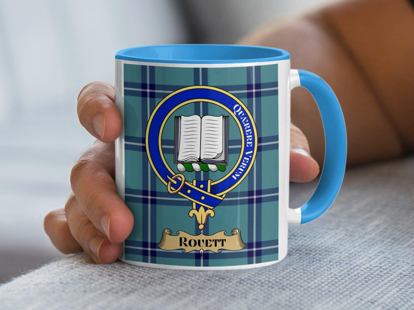 Rouett Scottish Clan Tartan Crest Decorative Mug - Living Stone Gifts