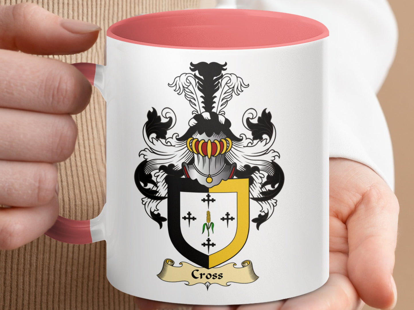 Cross Scottish Clan Coat of Arms Accent Coffee Mug - Living Stone Gifts