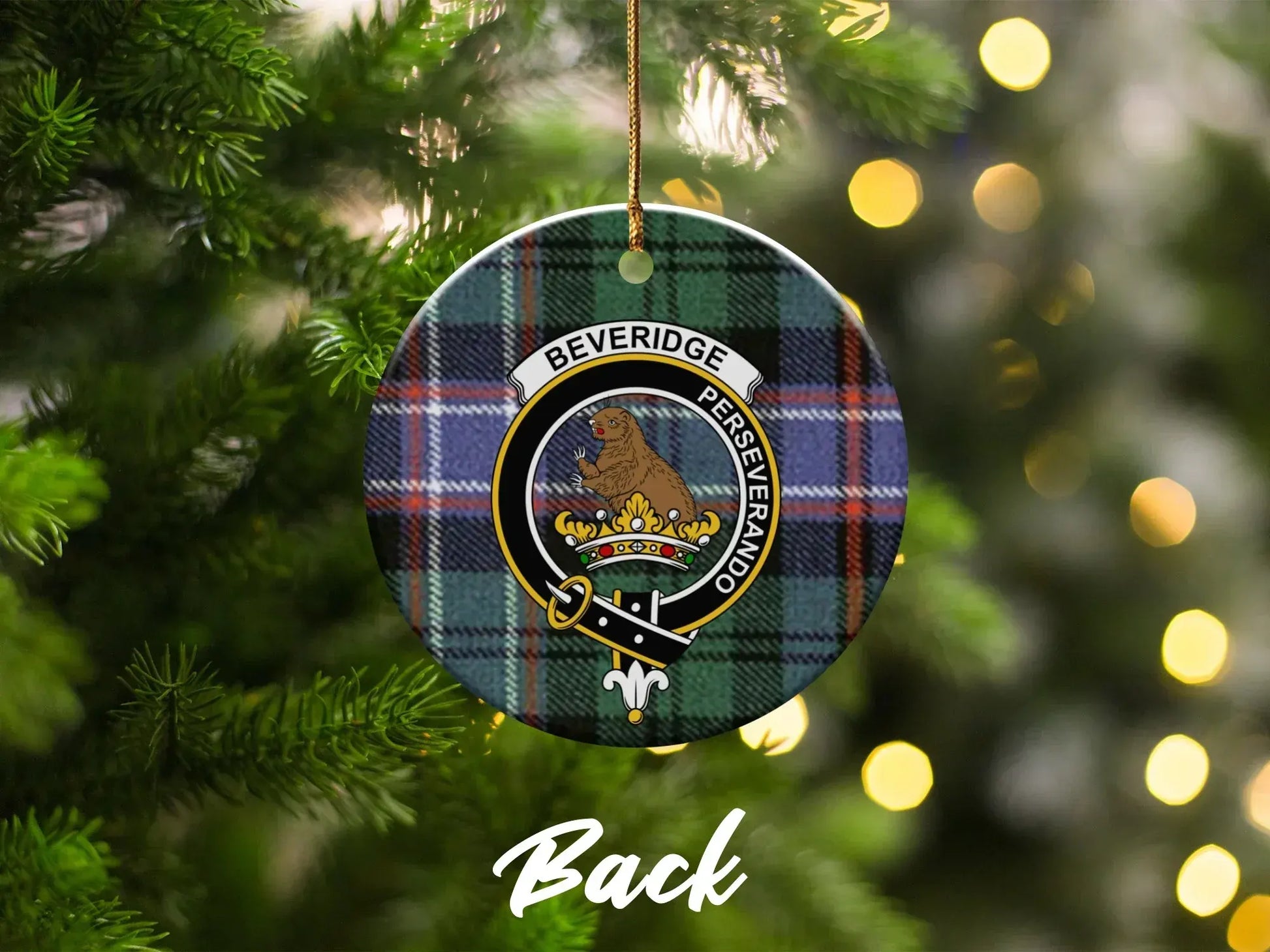 Beveridge Clan Crest Ornament Back Side Decorative product