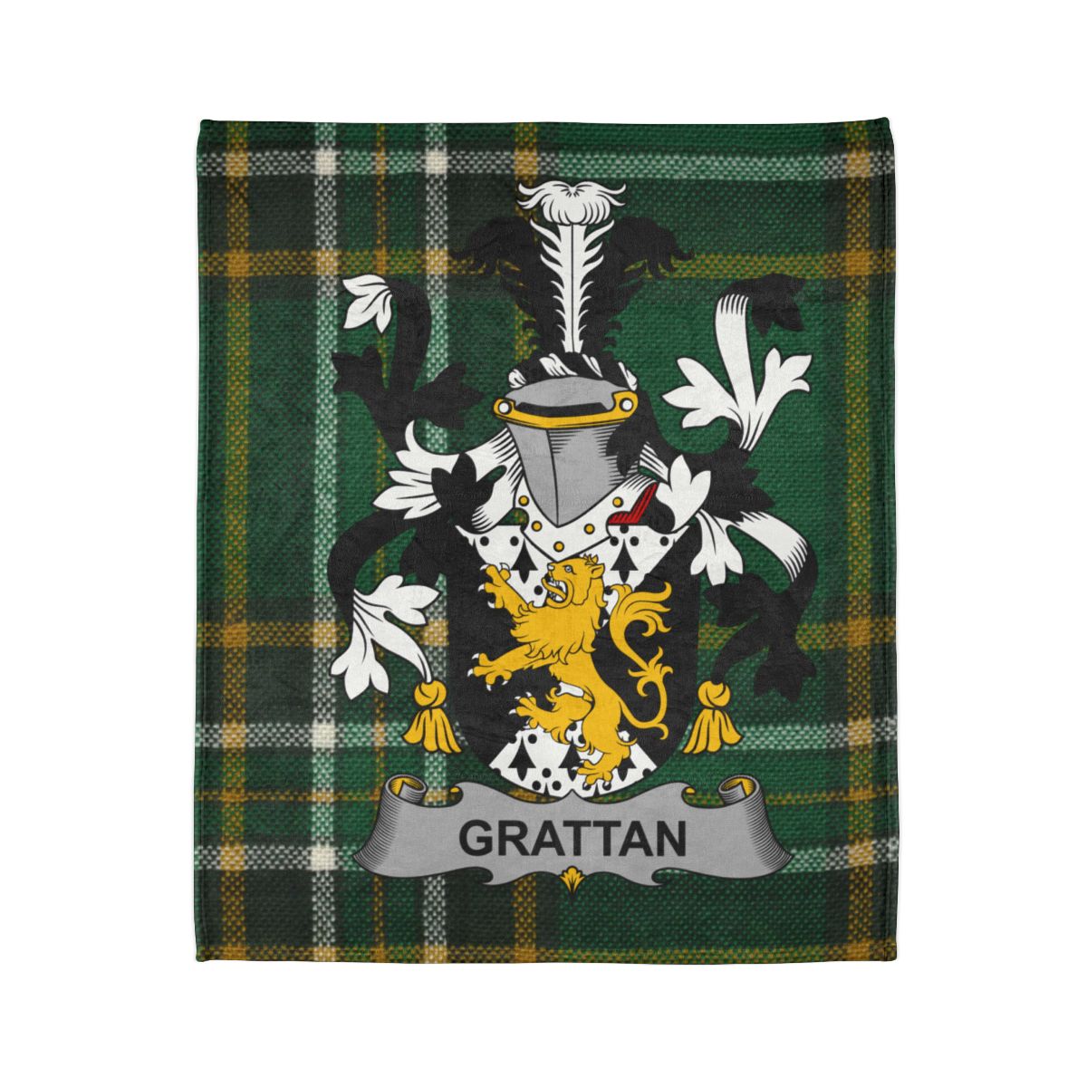 Grattan Family Crest Green and Yellow Plaid Blanket product type