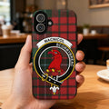 Clan MacNicol tartan phone case — full 3D wrap print with Scorrybreac clan crest, glossy finish