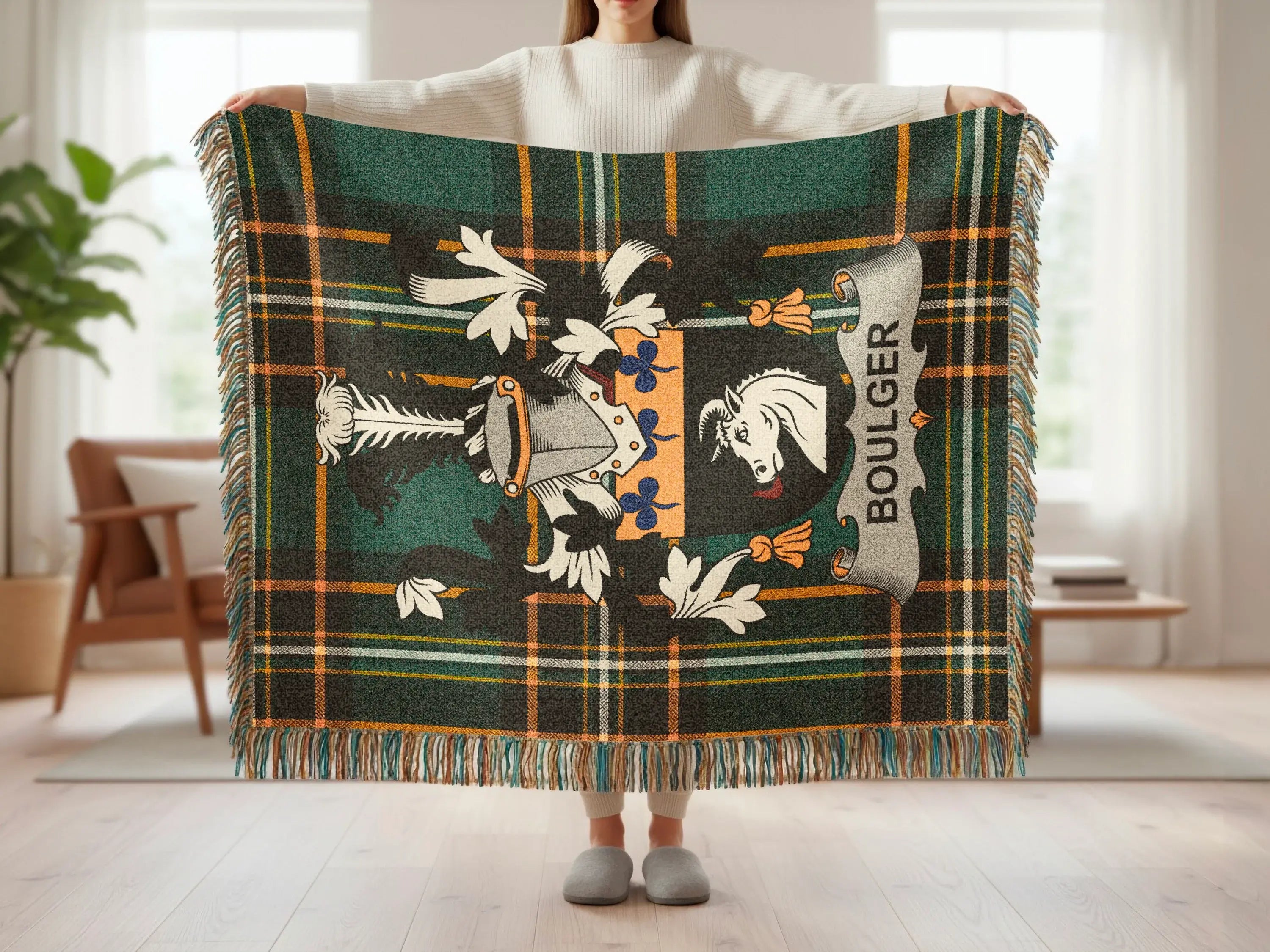 Boulger Tartan Plaid Crest Throw product type