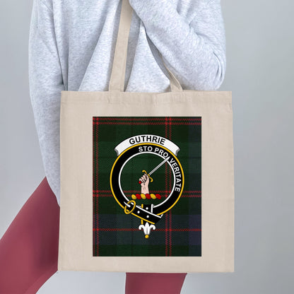 Guthrie Clan Sto Pro Veritate Scottish Tartan Tote Bag - Living Stone Gifts