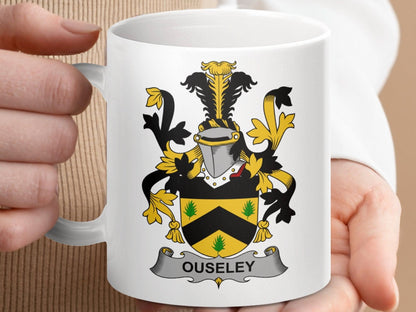 Ouseley Family Crest Coat of Arms Mug - Celtic Ancestry Gifts