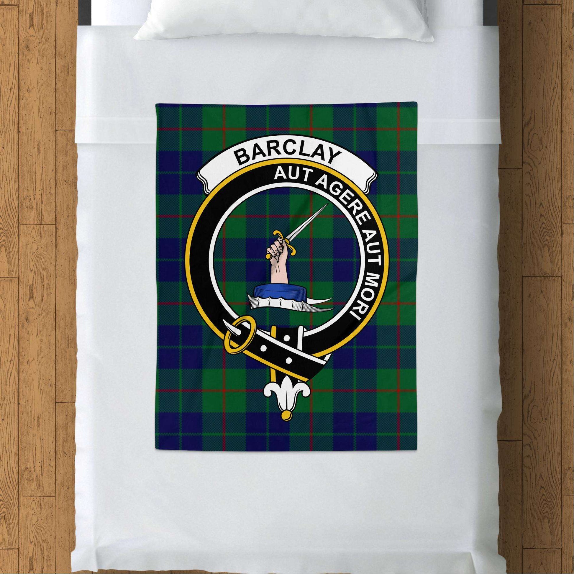 Barclay Clan Scottish Tartan Crest Throw Blanket - Living Stone Gifts