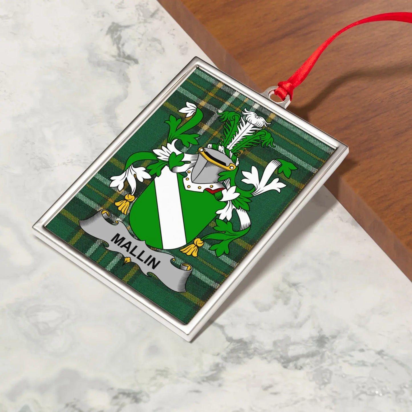 Personalized Green Family Crest Ornament product type