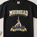 Muirhead Scottish clan graphic T-shirt in Black, front view