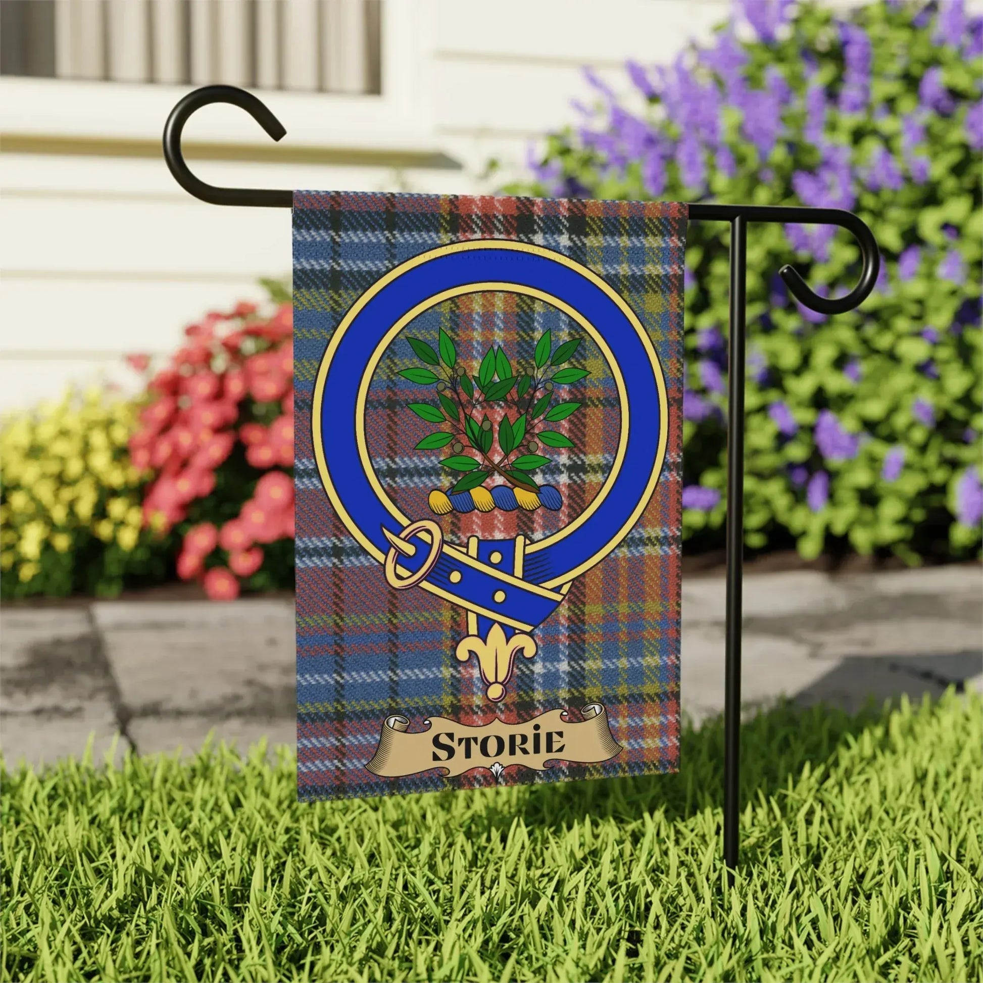 Festive Plaid Garden Flag with Colorful Design product