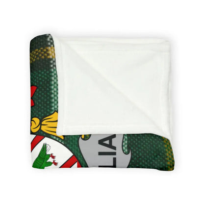 Stylish Green and White Crest Design Blanket product