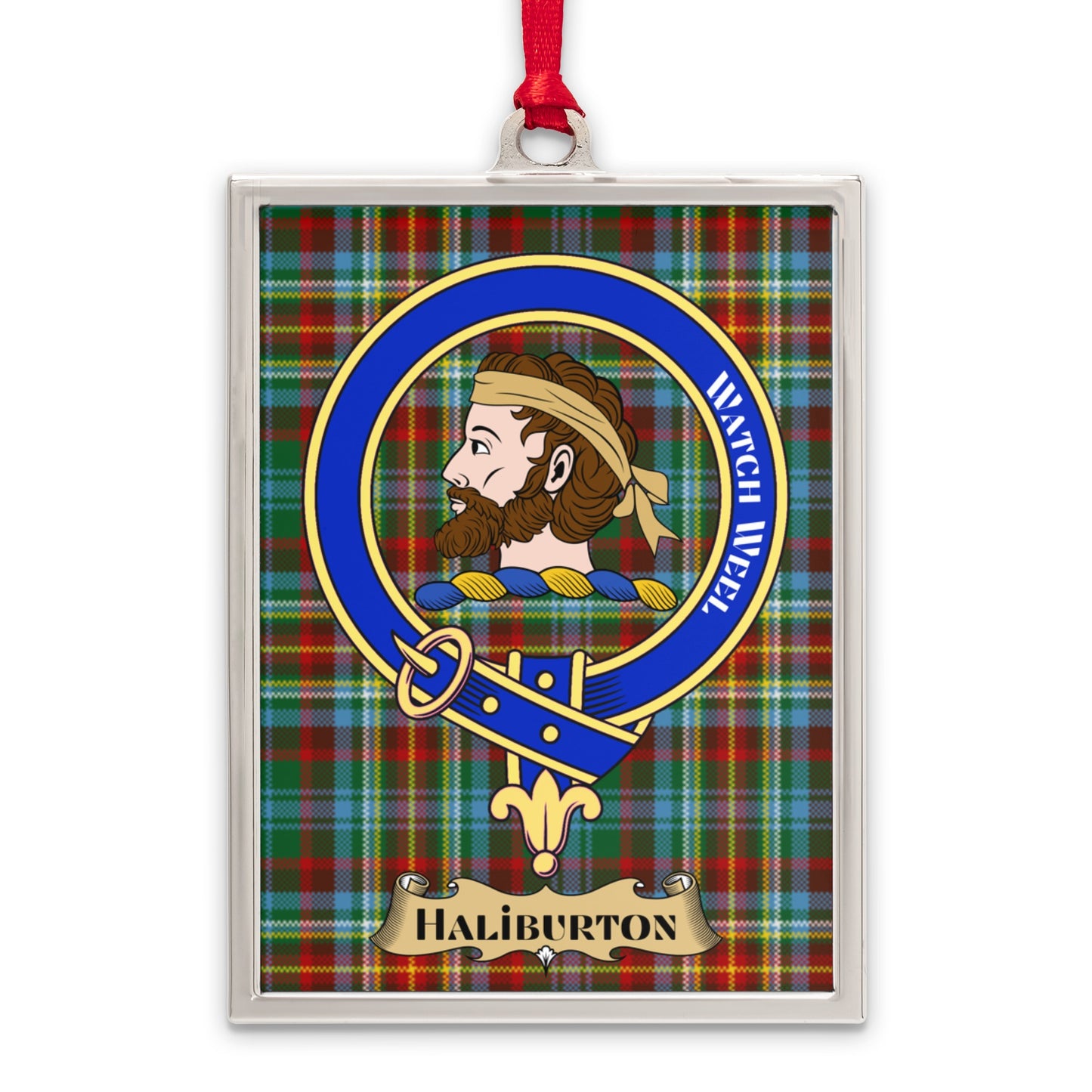 Haliburton Clan Tartan Pattern Personalized Ornament product type