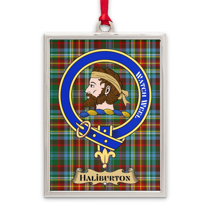 Haliburton Clan Tartan Pattern Personalized Ornament product type