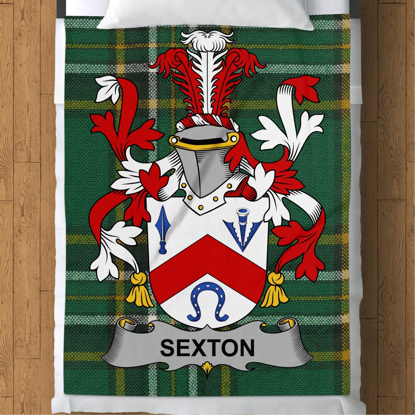 Sexton Surname Irish Tartan Throw Blanket - Living Stone Gifts