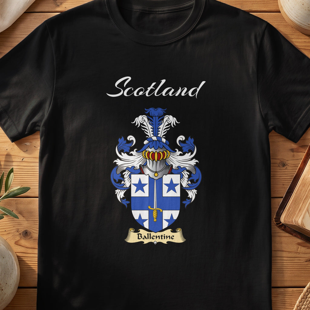 Ballentine Scottish family shield T-shirt in Black