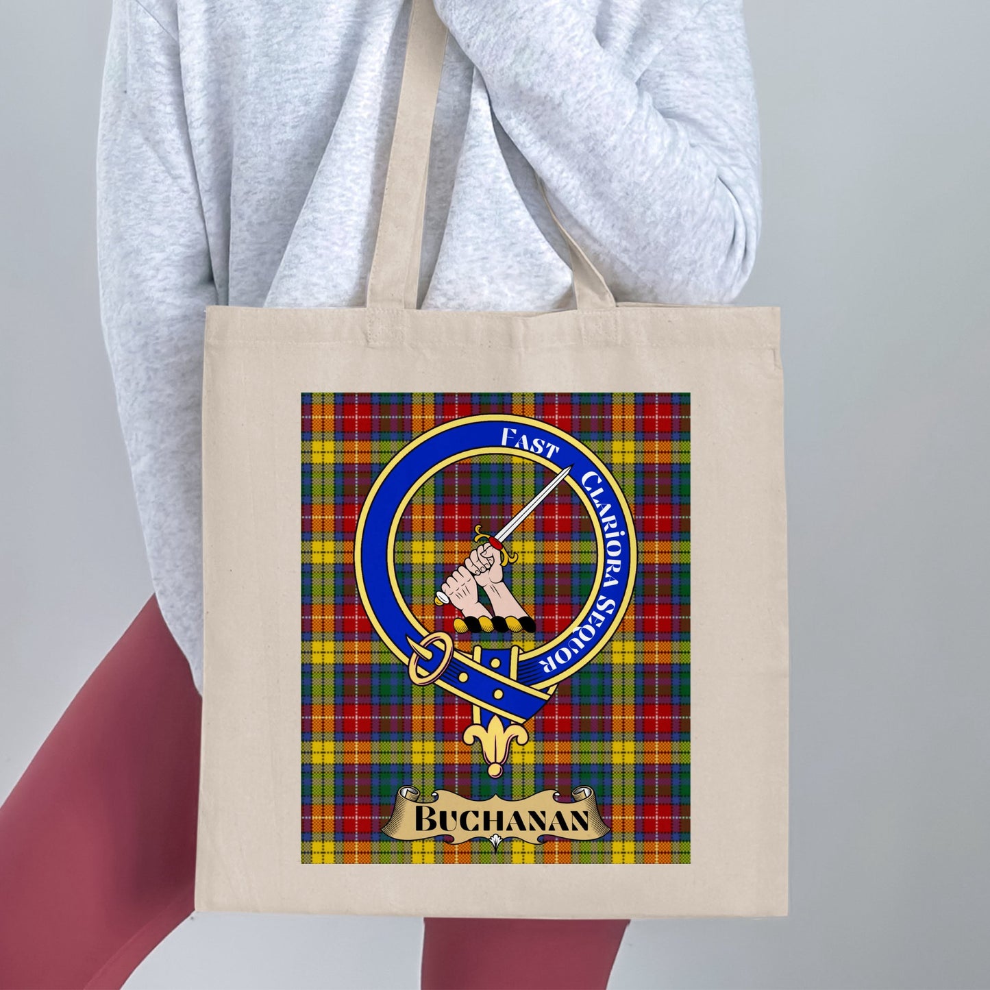 Buchanan Clan Scottish Tartan Background Tote Bag - Living Stone Gifts