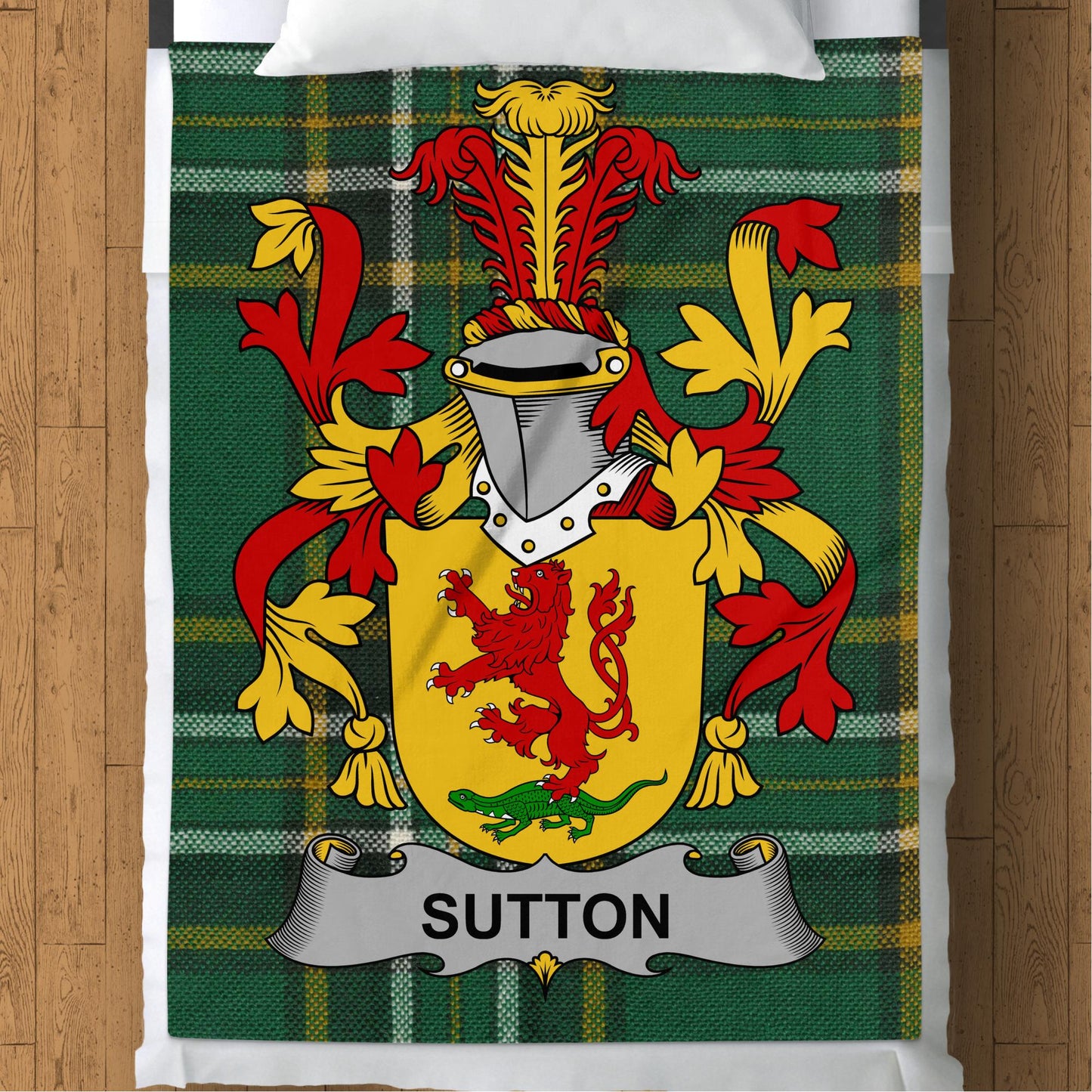 Sutton Surname Irish Tartan Throw Blanket - Living Stone Gifts