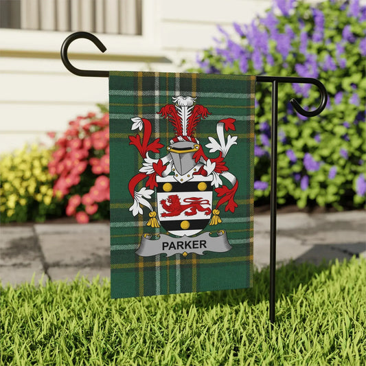 Parker Family Crest Green Tartan Garden Flag product