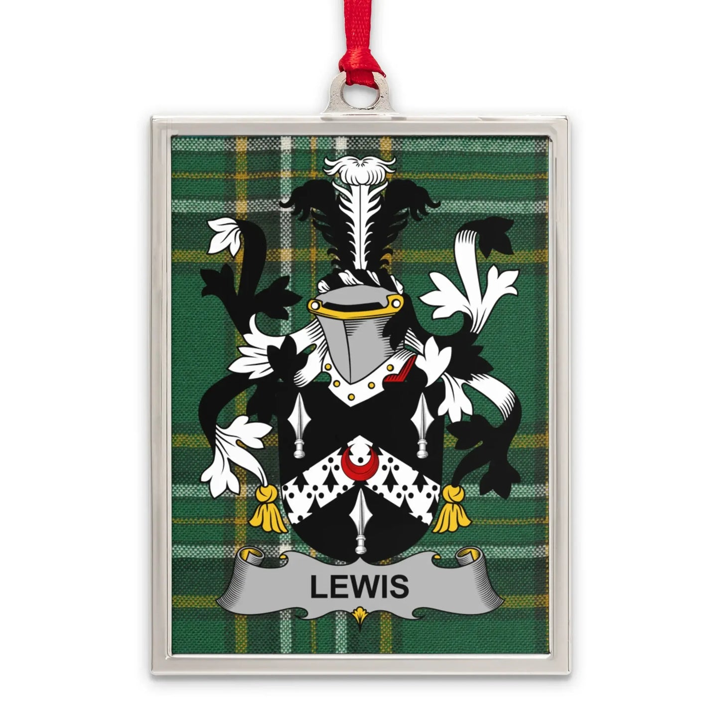 Lewis Coat of Arms Green Tartan Plaid Ornament product