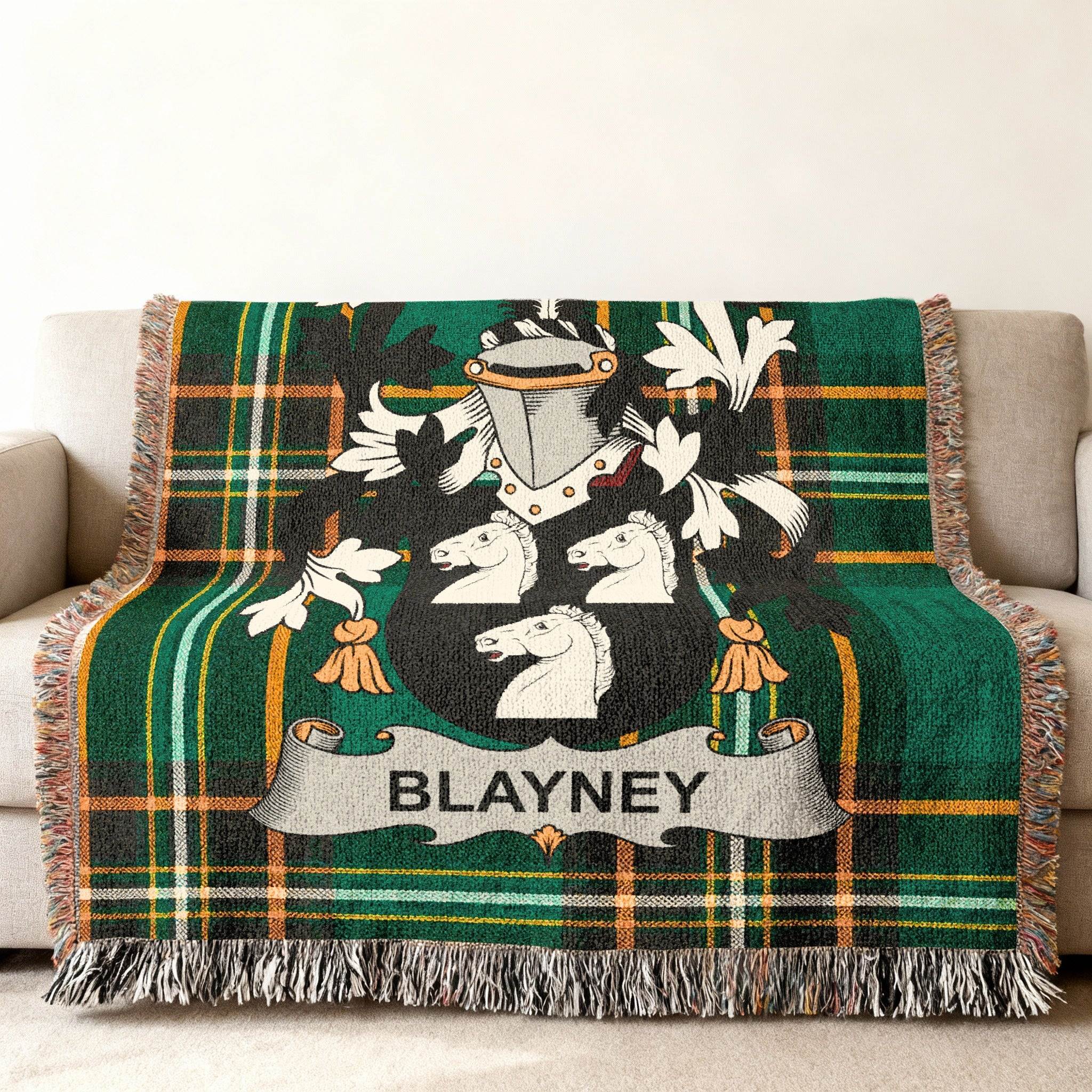 Blayney Tartan Plaid Family Crest Throw Blanket product type