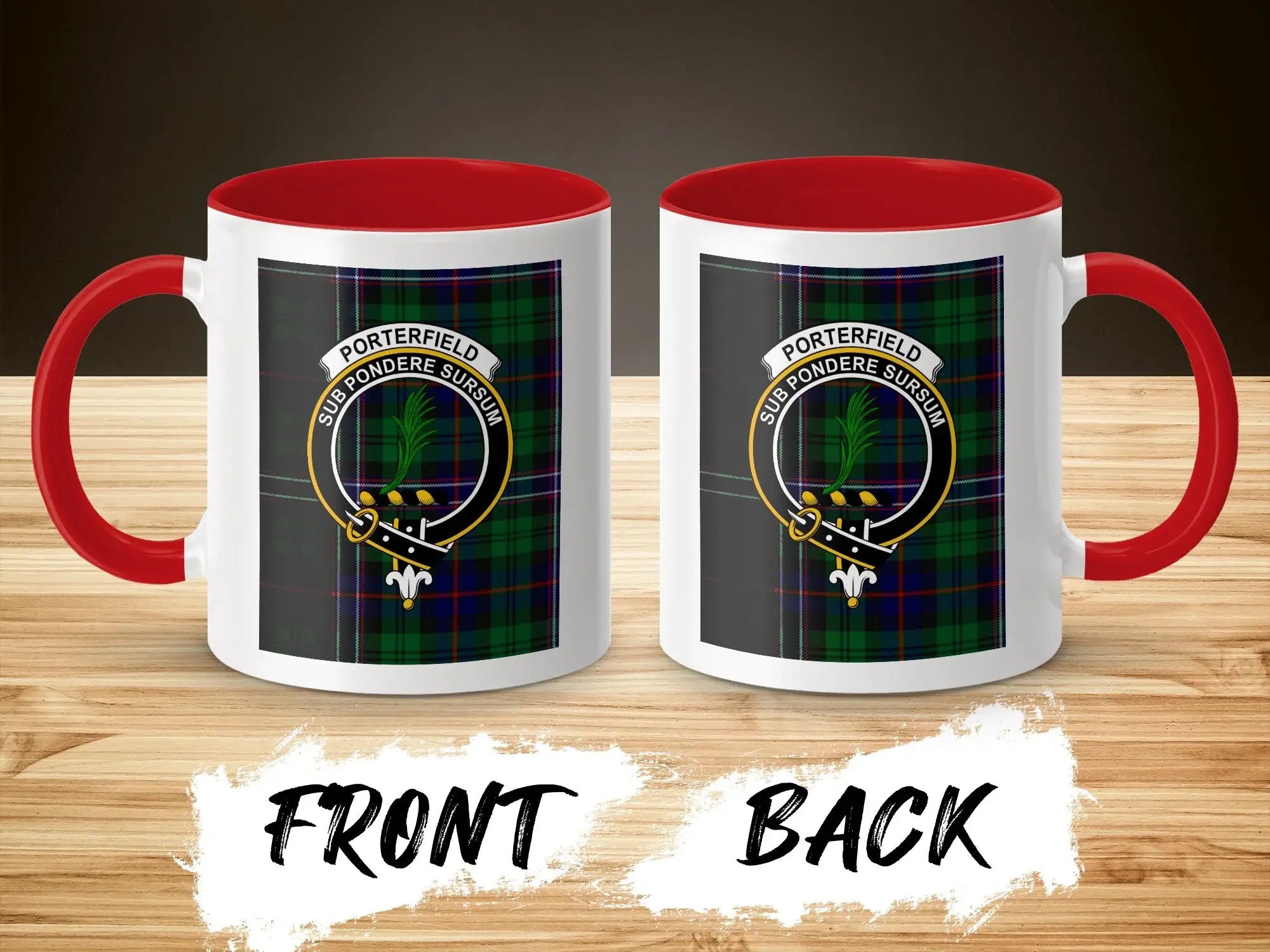 Porterfield Sub Pondere Sursum Plaid Mug