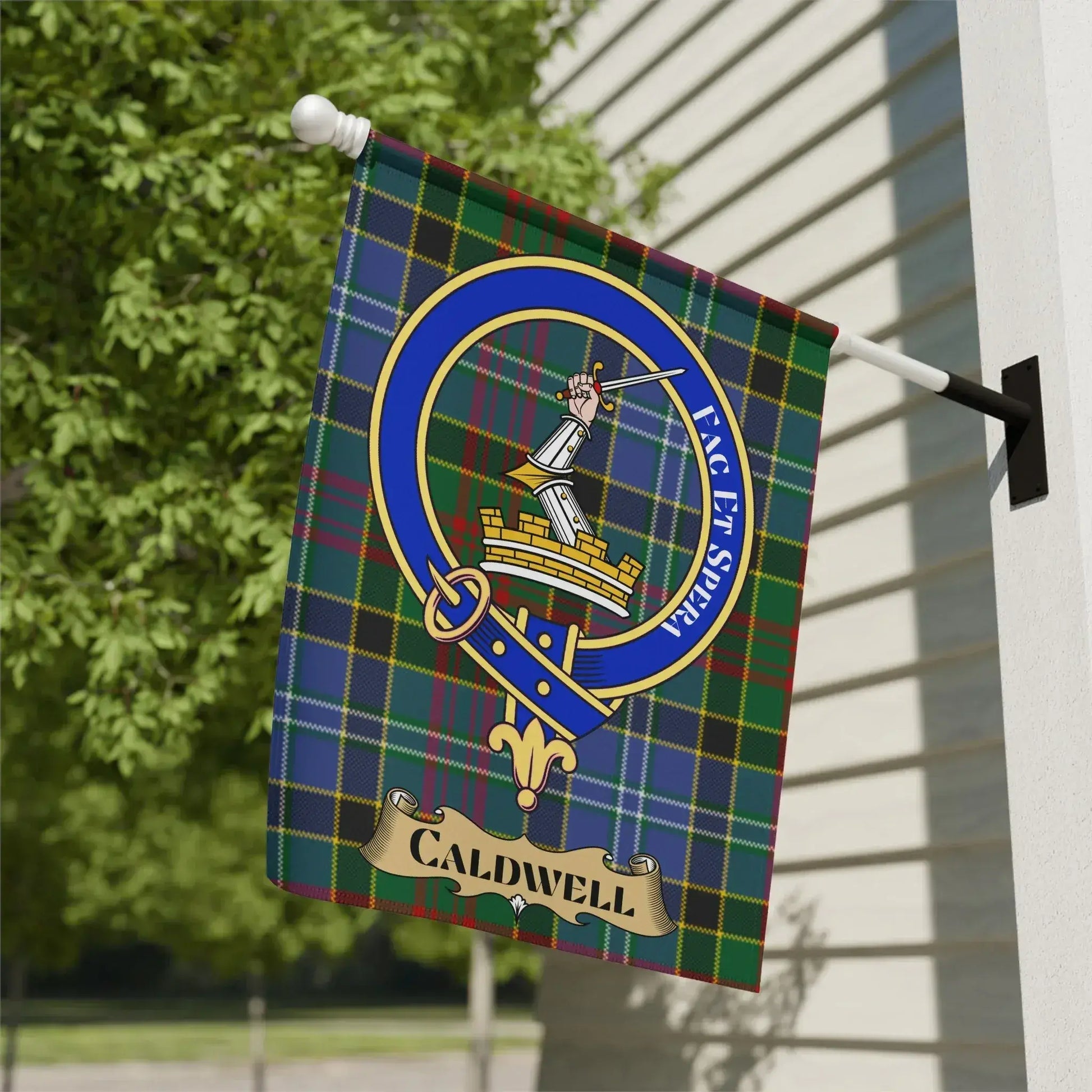 Caldwell Tartan Crest House Banner Flag product