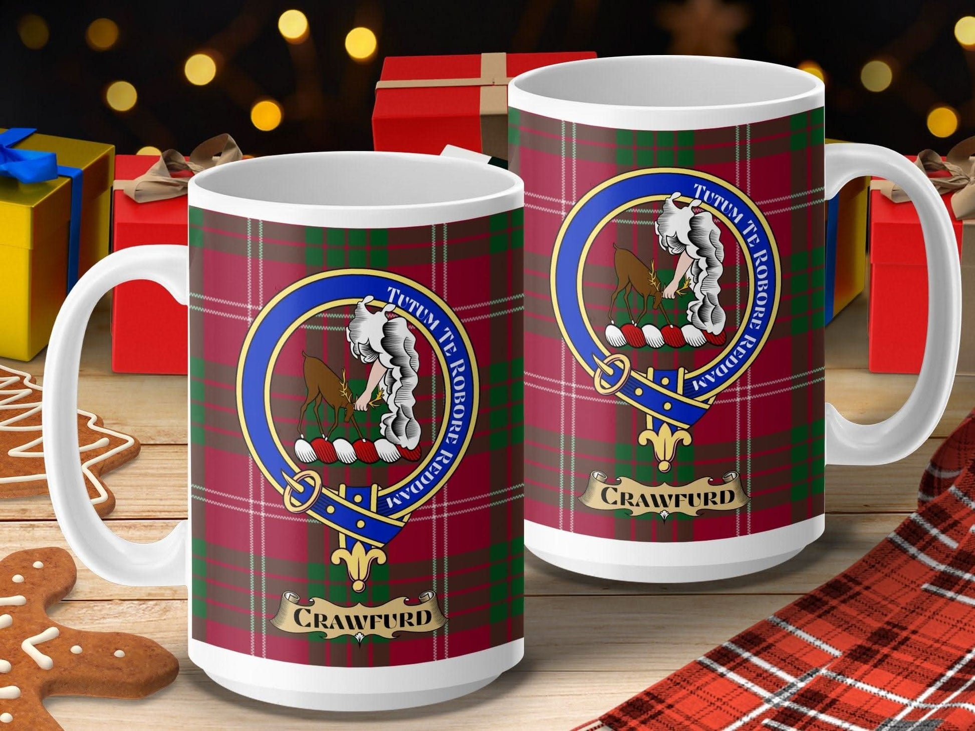 Scottish Clan Crest Crawford Tartan Design Mug product