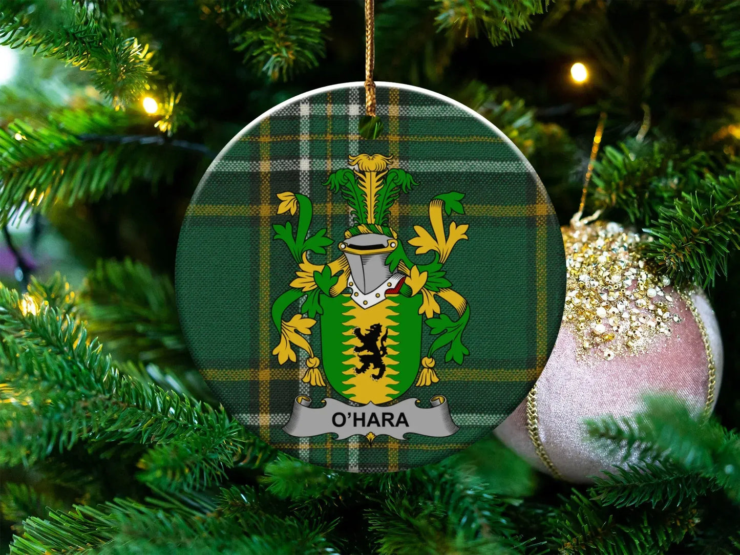 Personalized O'Hara Family Crest Christmas Tree Ornament product
