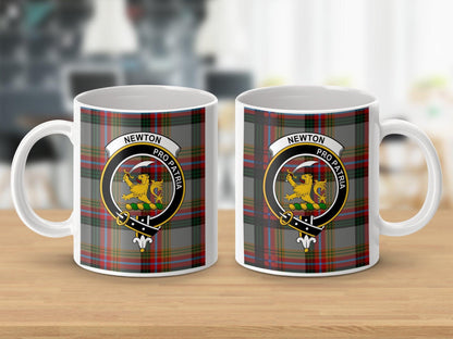 Newton Clan Crest Scottish Tartan Design Mug - Living Stone Gifts