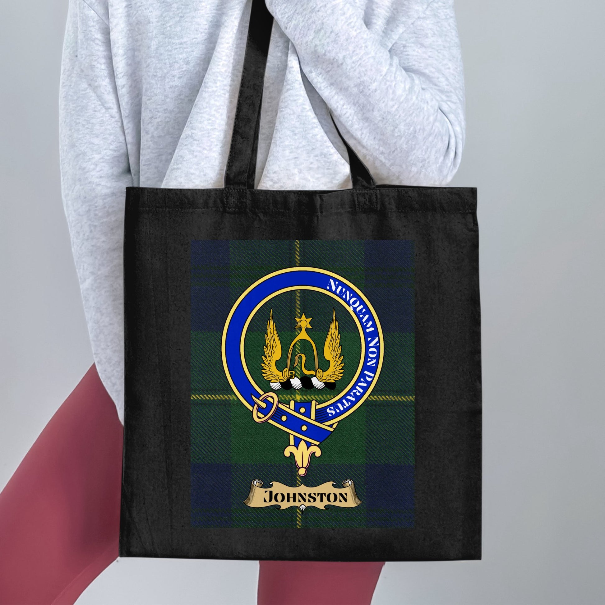 Clan Johnston Scottish Crest Tartan Tote Bag - Living Stone Gifts