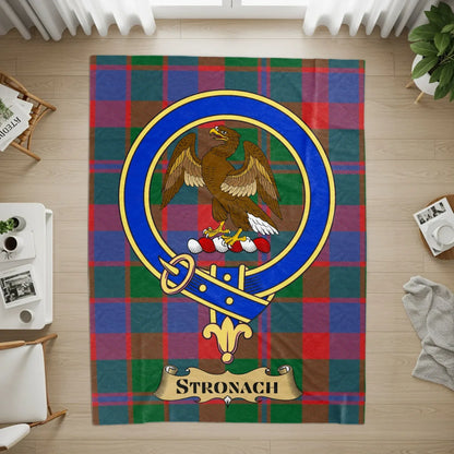 Scottish Stronach Tartan Eagle Clan Crest Rug product