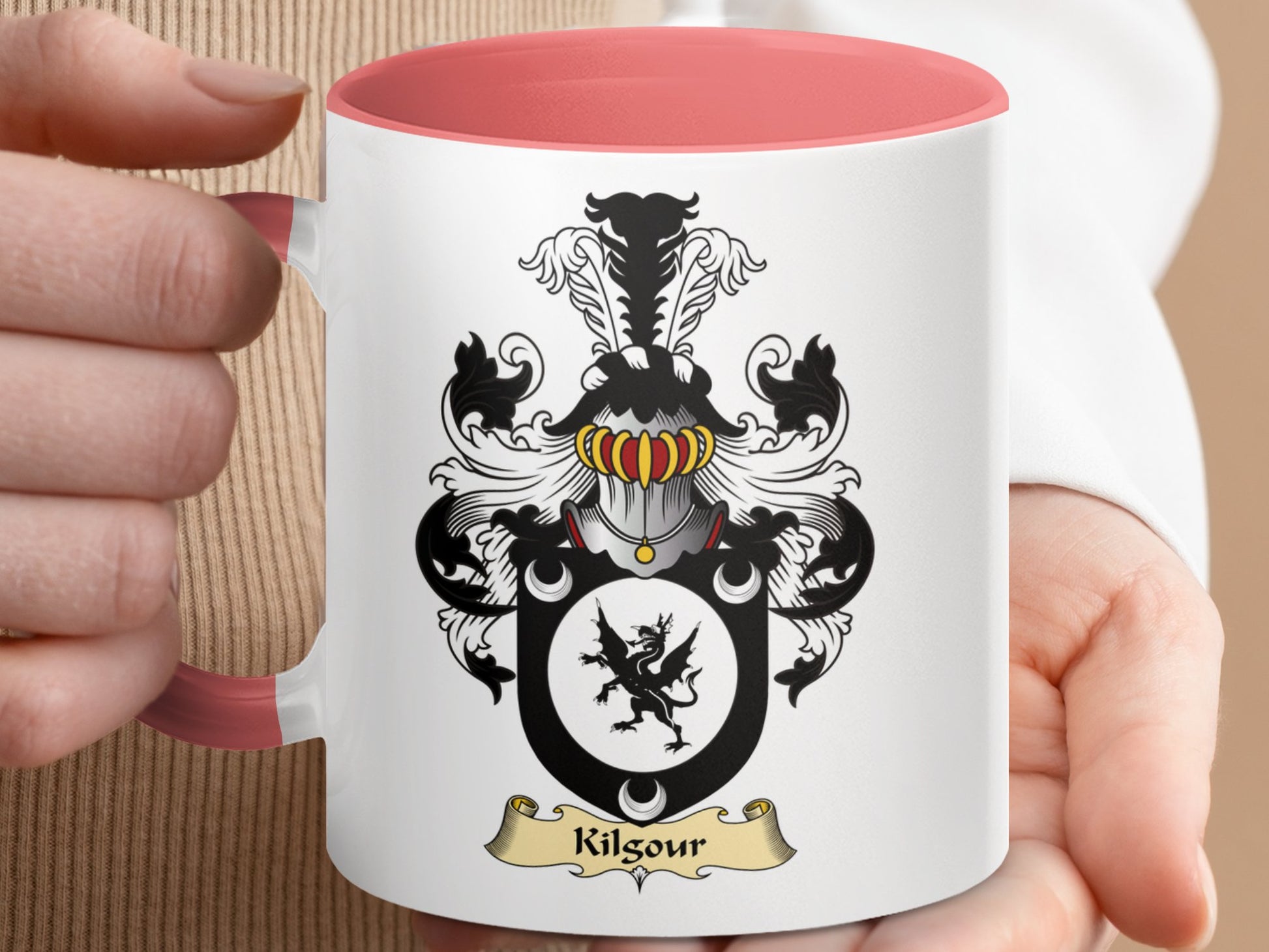 Clan Kilsour Scottish Coat of Arms Accent Mug - Living Stone Gifts