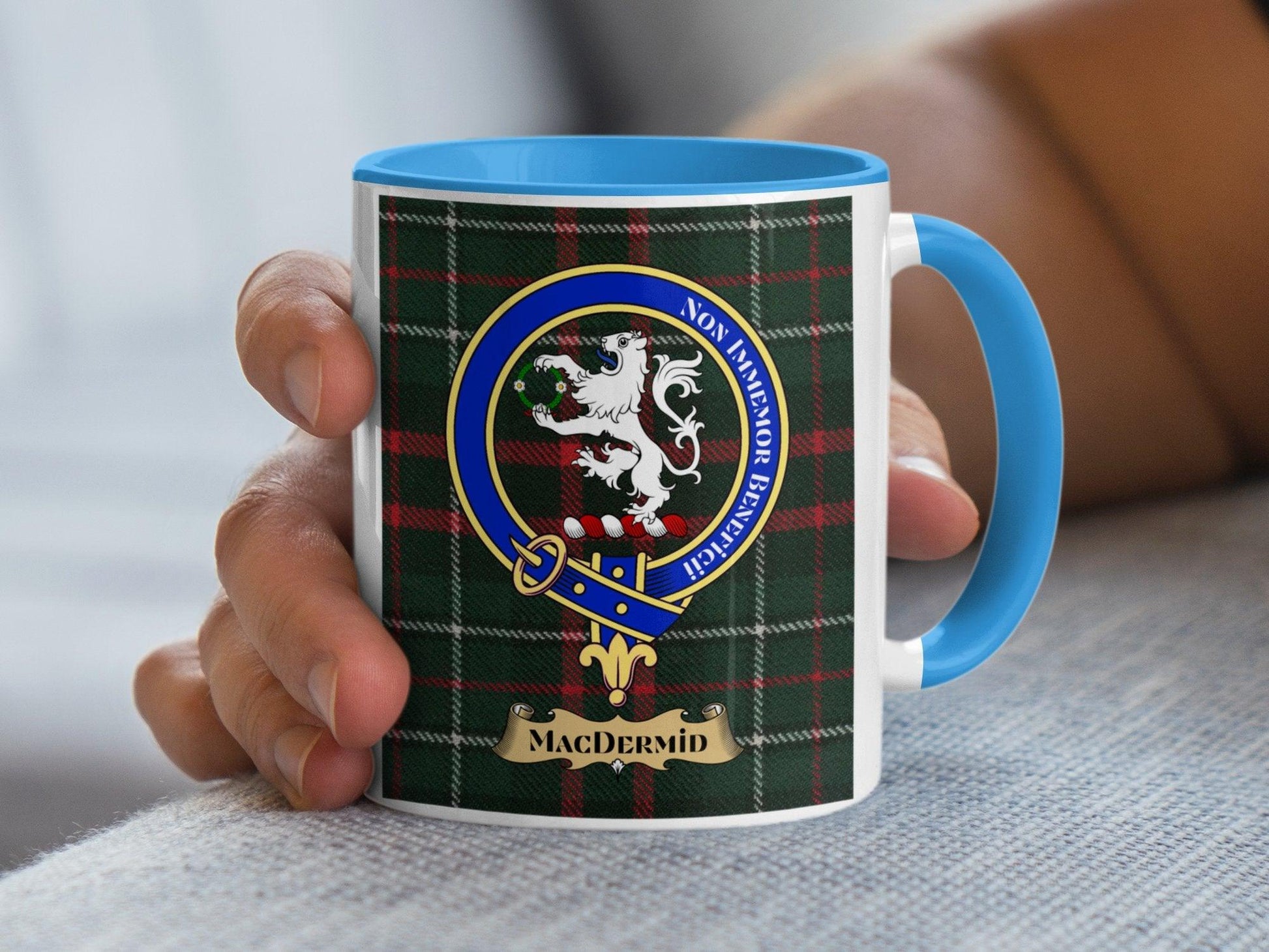 MacDermid Clan Crest Plaid Green Blue Red Decorative Mug - Living Stone Gifts