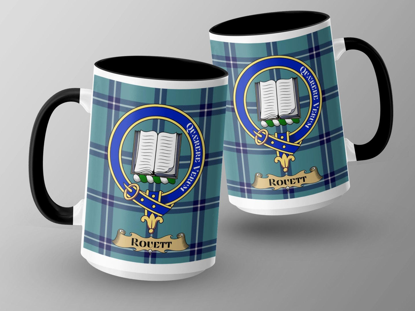 Rouett Scottish Clan Tartan Crest Decorative Mug - Living Stone Gifts