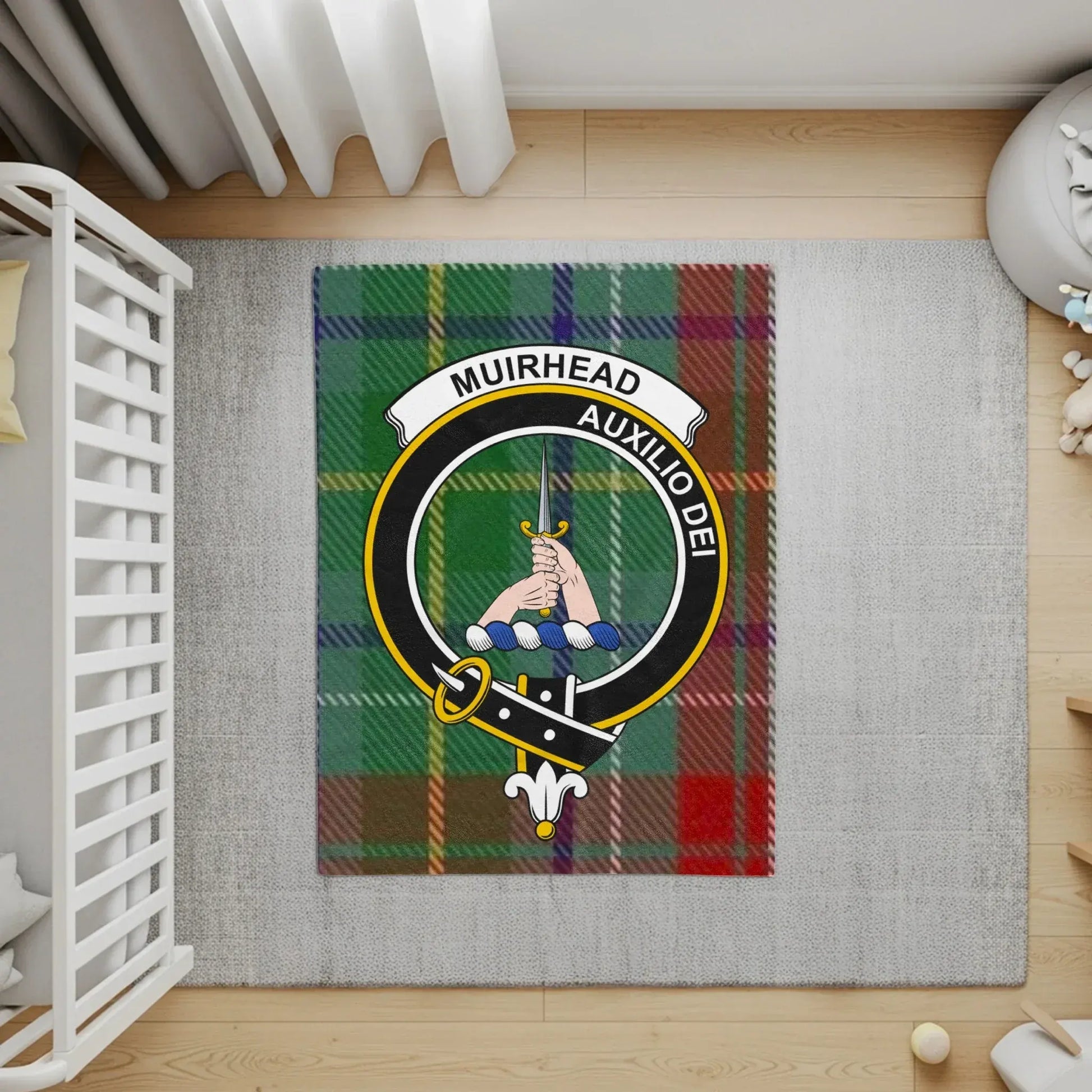 Scottish Clan Muirhead Auxilio Dei Crest Mat product