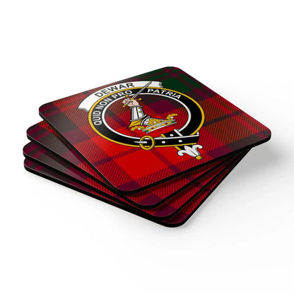 Dewar Tartan Clan Crest Design Square Coasters product type