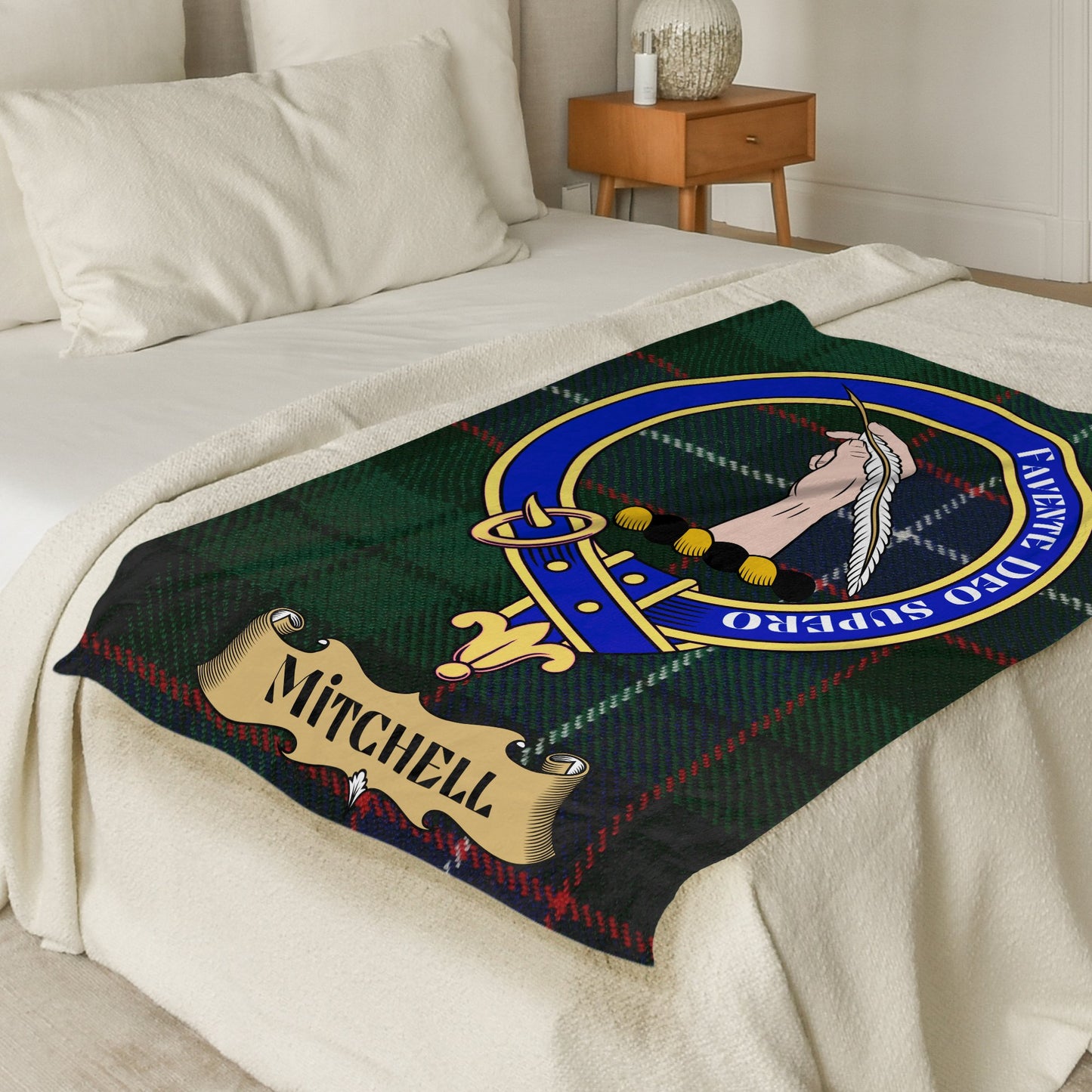 Scottish Clan Mitchell Tartan Throw Blanket - Living Stone Gifts