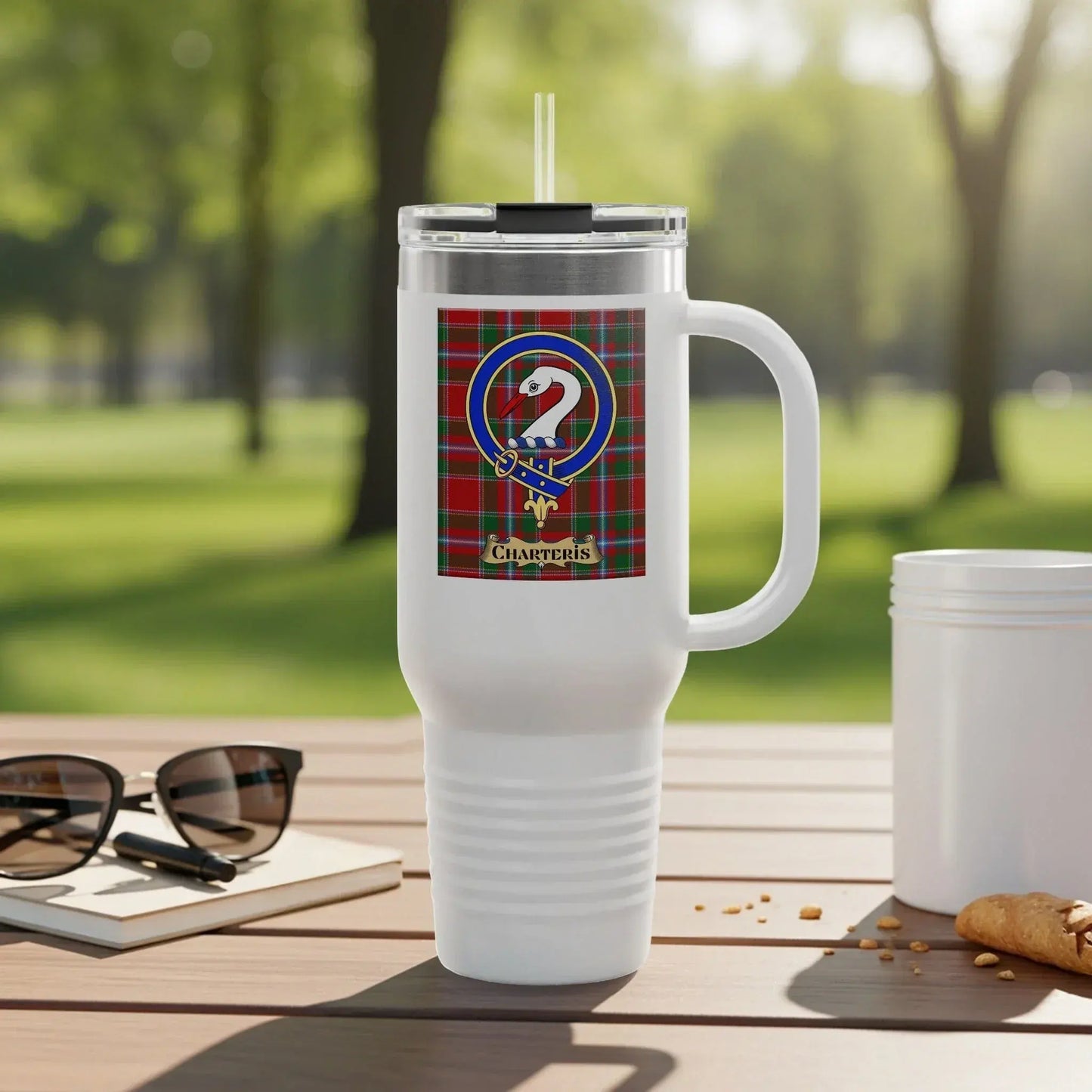 Plaid Insulated Beverage Holder with Handle product