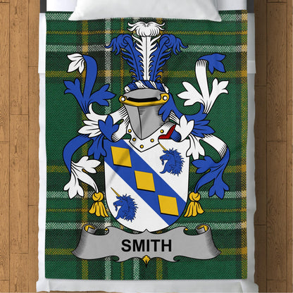 Smith Surname Irish Tartan Design Throw Blanket - Living Stone Gifts