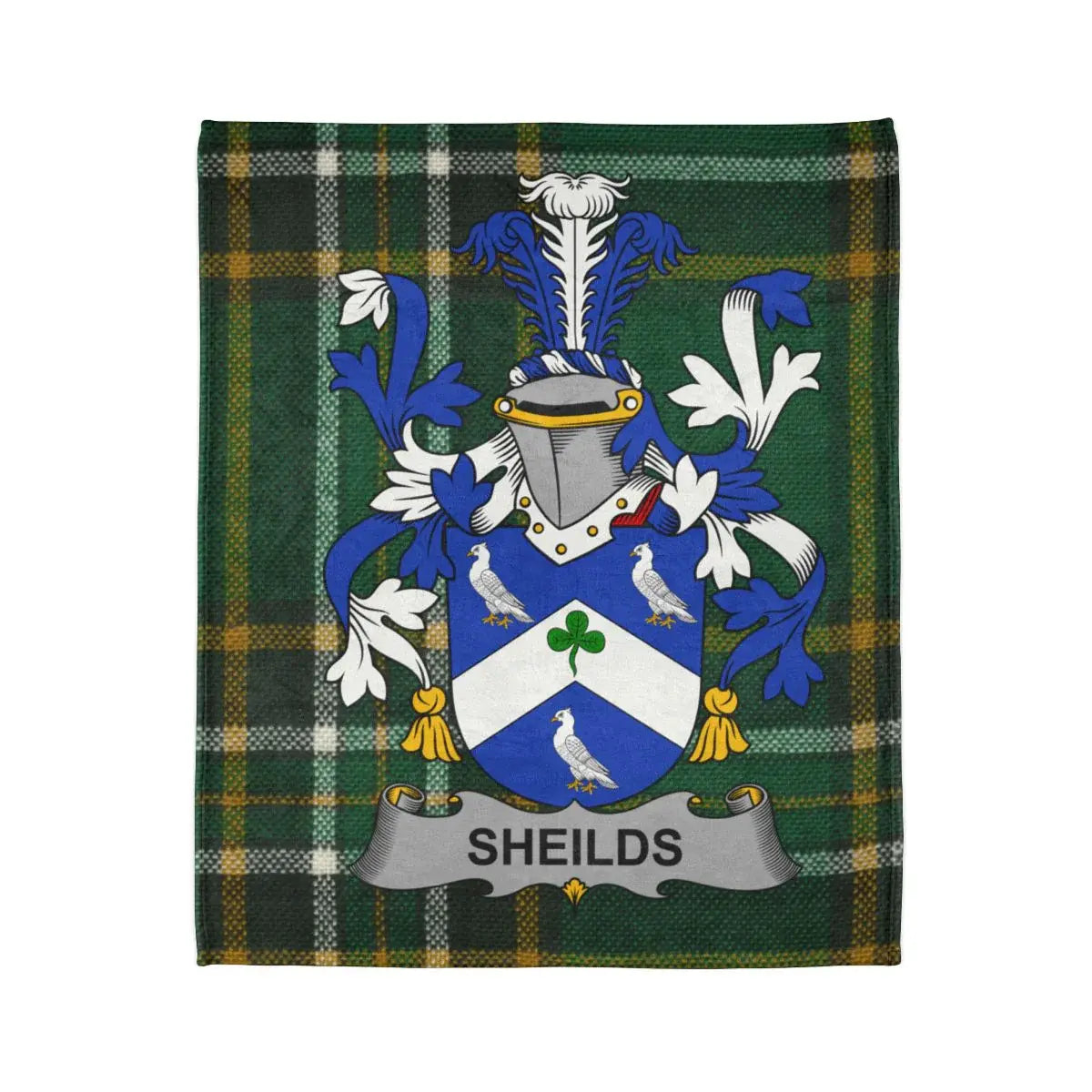 Sheilds Family Crest Plaid Background Style Blanket product