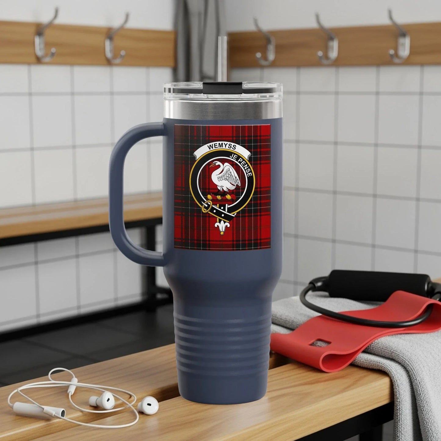 Scottish Wemyss Clan Crest Travel Mug product type