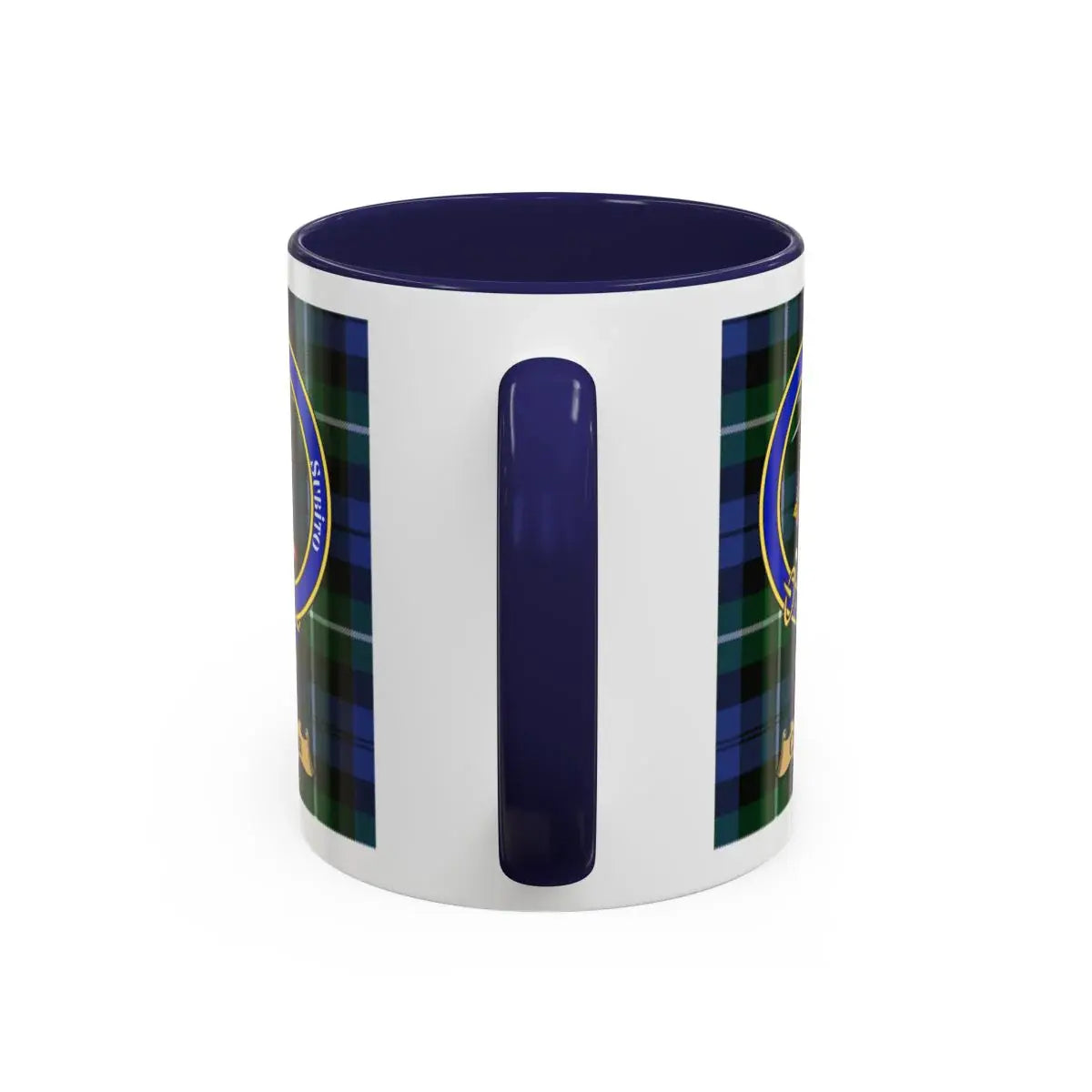 Crinan clan crest mug shown in 11 oz and 15 oz sizes