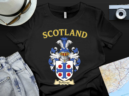 Scotland Crest Design Emblem Black T-shirt product type