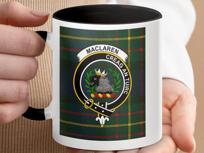 Maclaren Crest with Clan Tartan Plaid Design Mug - Living Stone Gifts