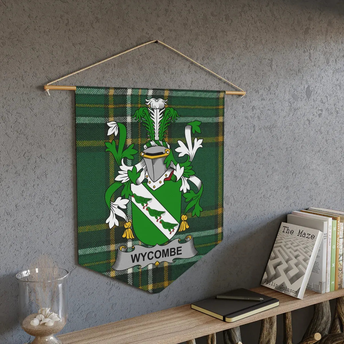 Green Wycombe Family Crest Banner Tapestry product type