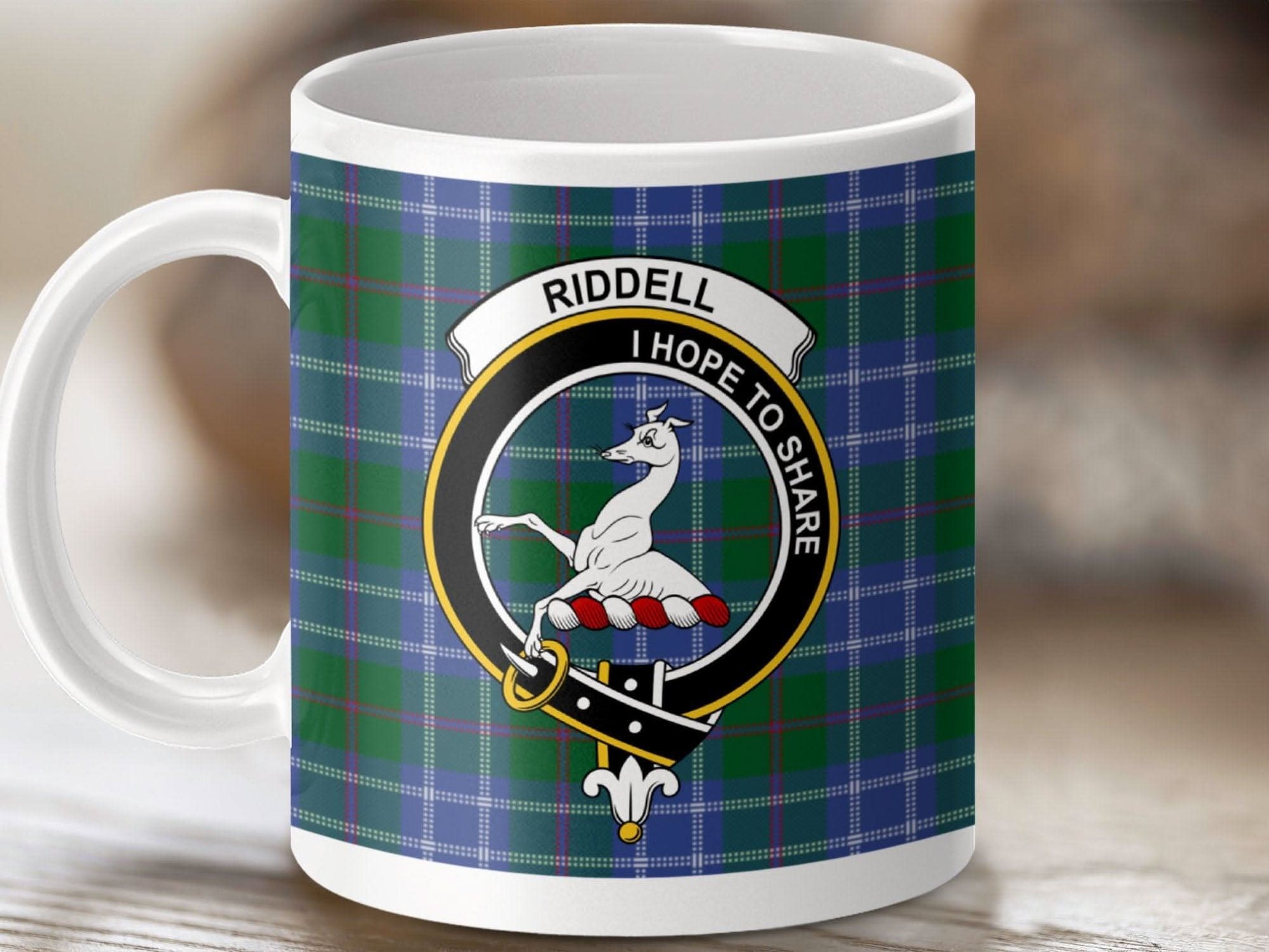 Riddell I Hope to Share Clan Crest Plaid Mug product