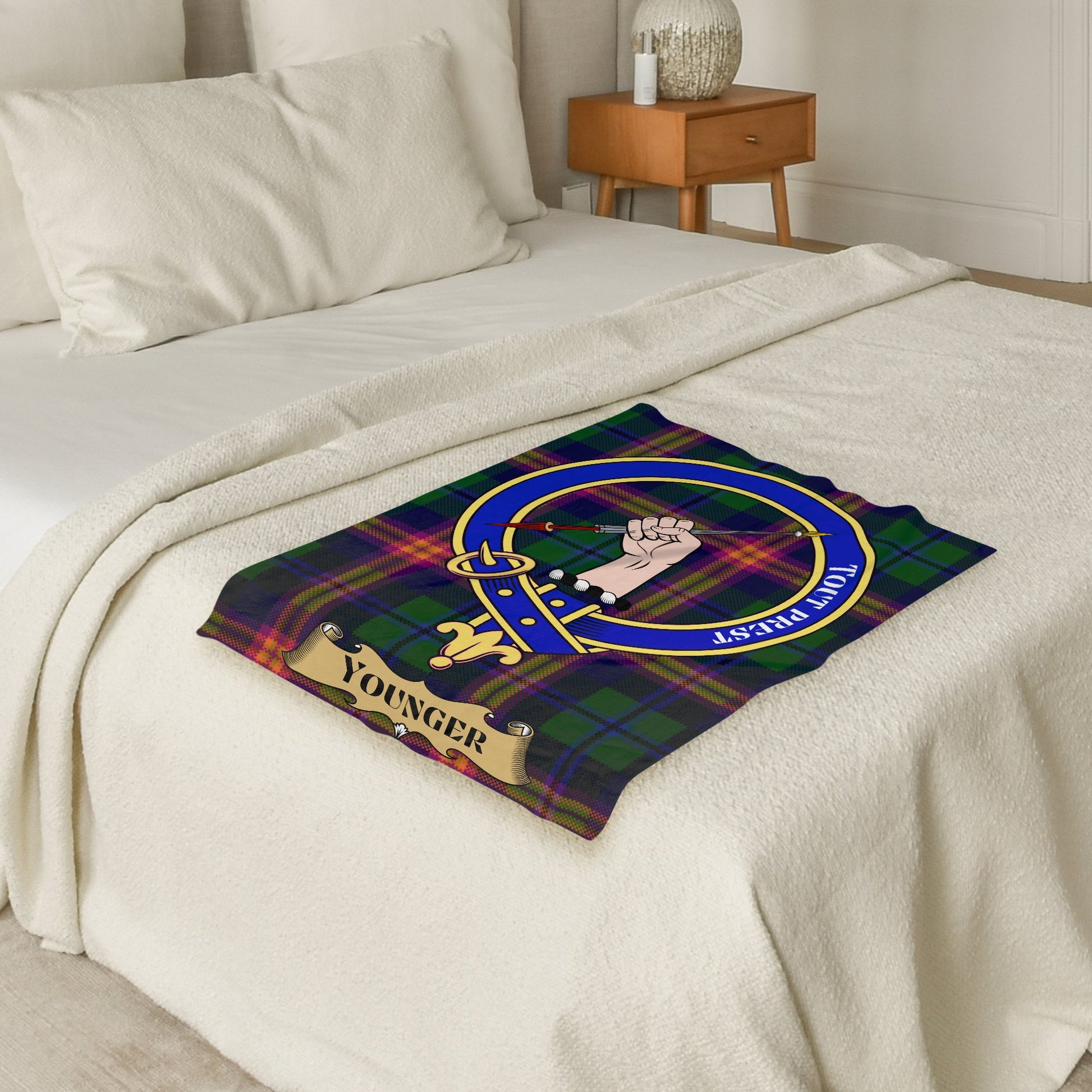 Scottish Clan Younger Tout Prest Tartan Throw Blanket - Living Stone Gifts