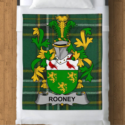 Rooney Surname Irish Tartan Throw Blanket - Living Stone Gifts